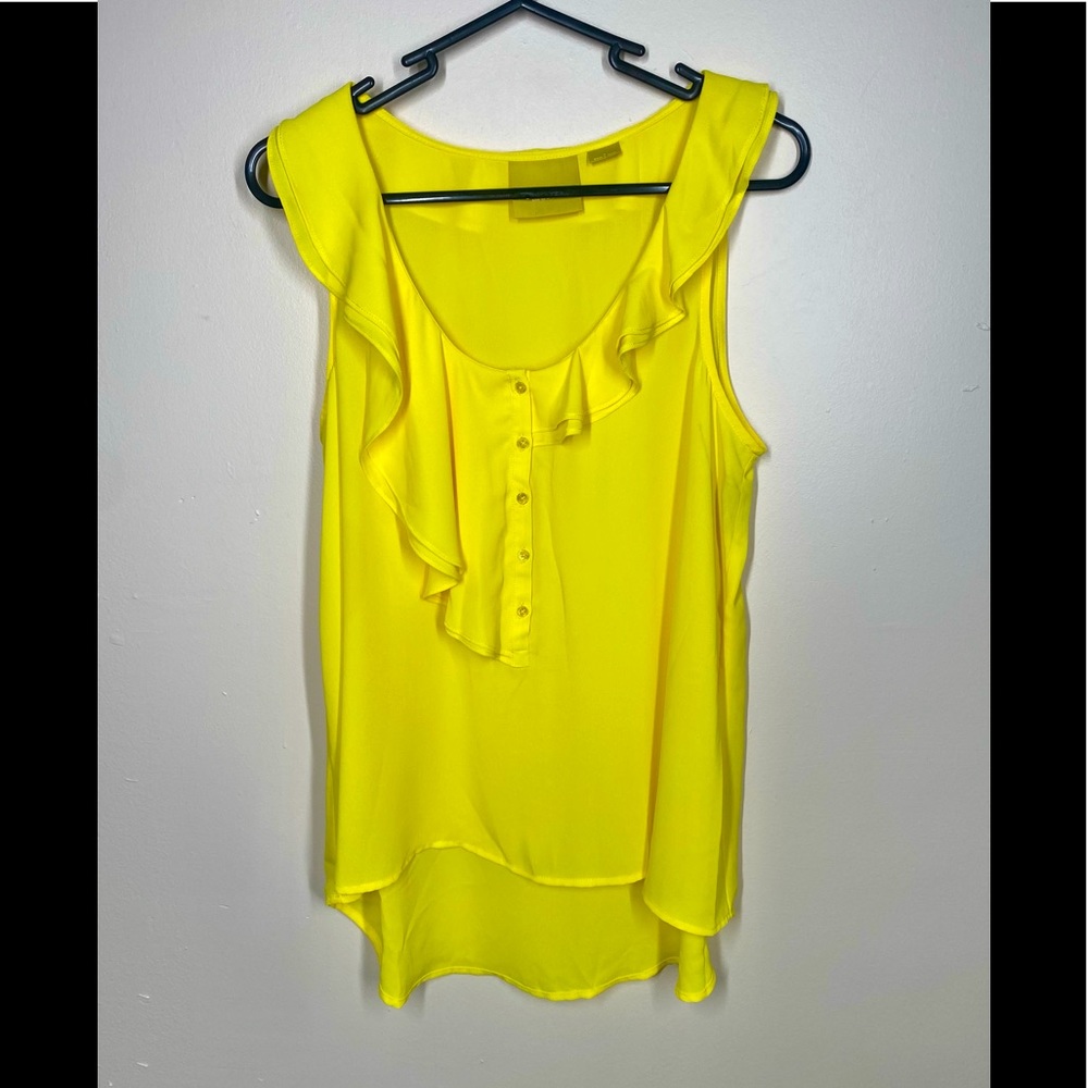 MAEVE Anthropologie Yellow Sleeveless Blouse 4 Small